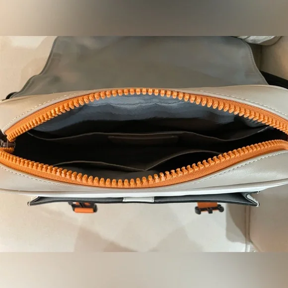 Coach Beige and Orange Messenger Bag - Picture 8 of 10
